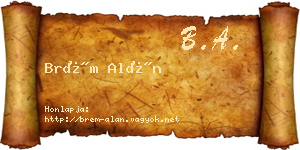 Brém Alán névjegykártya